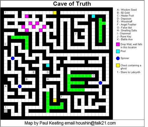 Shining in the Darkness Cave of Truth Map Map for Genesis by PKeating ...