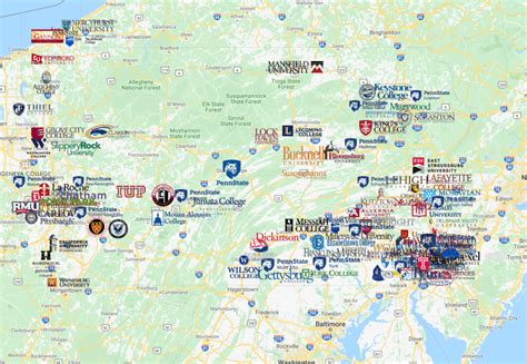 Colleges in Pennsylvania Map | MyCollegeSelection