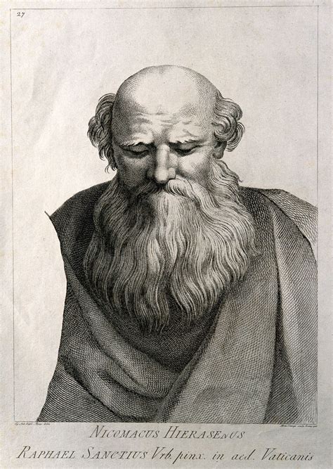 Nicomachus of Gerasa. Line engraving by D. Cunego, 1785, after A. R. Mengs after Raphael ...