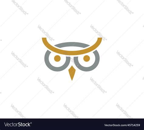 Simple owl eyes logo design template Royalty Free Vector