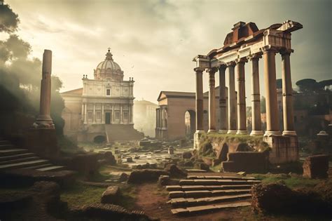 Premium AI Image | ancient Roman ruins at the Roman Forum