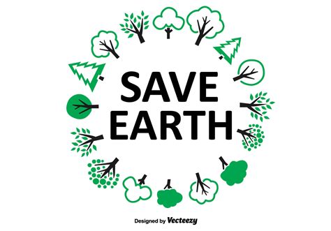 Save Earth Tree Wreath 98308 Vector Art at Vecteezy