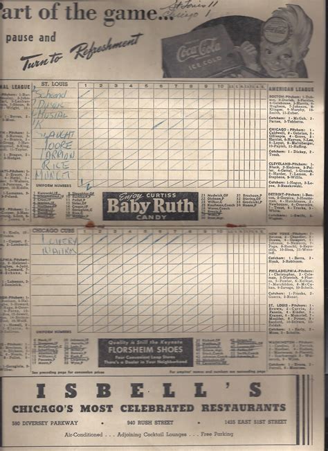 Lot Detail - Chicago Cubs Official 1947 Scorecard