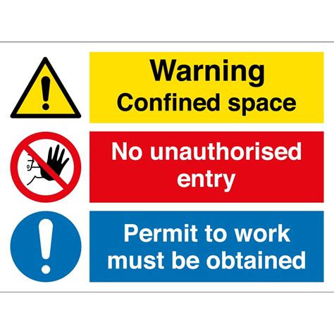 Confined Space Permit Required Signs - from Key Signs UK