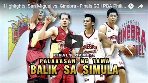 San Miguel vs Ginebra Finals Game 3 Highlights Video - Gilas Pilipinas ...