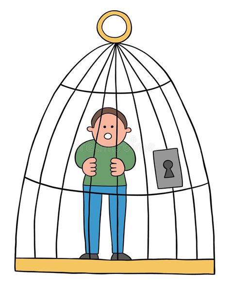 Man Trapped In Vector Land stock illustration. Illustration of clipart ...