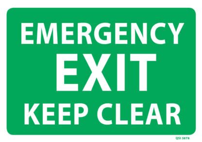 Emergency Exit Keep Clear Sign - Industrial Signs