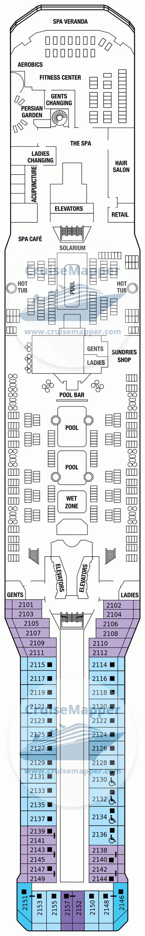 Celebrity Solstice deck 12 plan | CruiseMapper