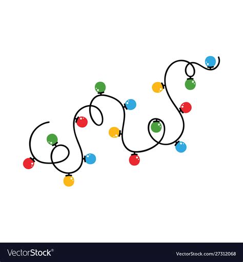 Tangled wire with colorful christmas lights Vector Image