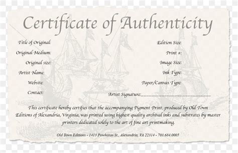 Professional Photography Certificate Of Authenticity Template | Photography templates ...