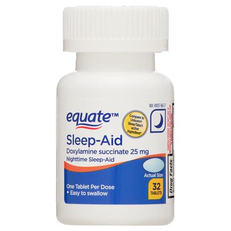 Equate Doxylamine Succinate Sleep-Aid Tablets, 25 Mg, 32 Count | ubicaciondepersonas.cdmx.gob.mx