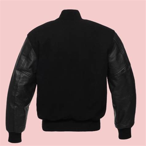 Black Leather Varsity Jacket - AirBorne Jacket