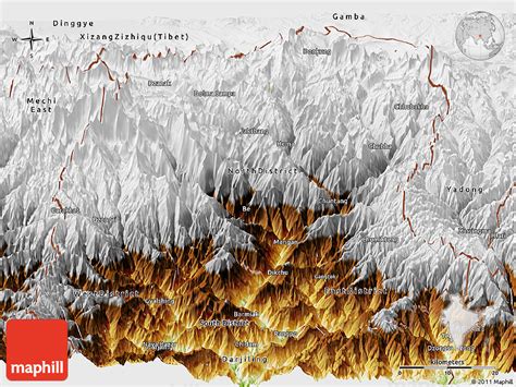 Physical Map Of Sikkim