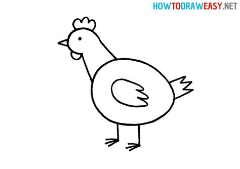 a drawing of a chicken with the words how to draw easy