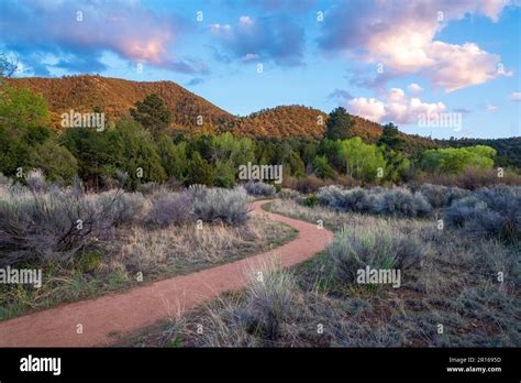 Spring weather at Santa Fe Canyon Preserve, Santa Fe, New Mexico, USA ...