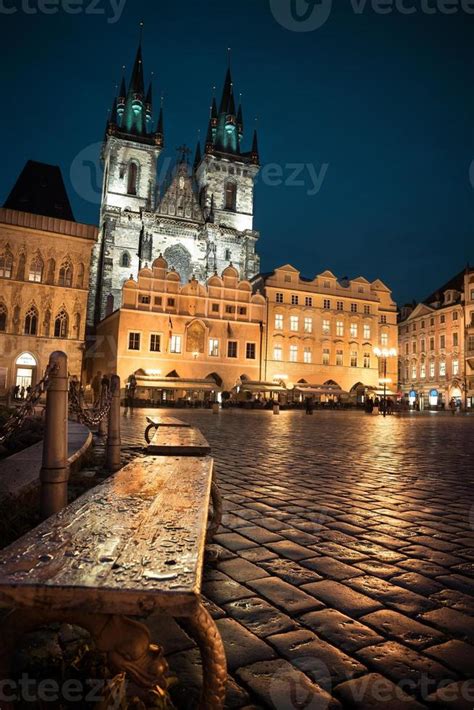 Prague, Old Town Square at night, toned image 1415721 Stock Photo at Vecteezy