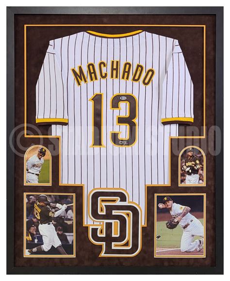 Manny Machado Autographed Framed Padres White Jersey - The Stadium Studio