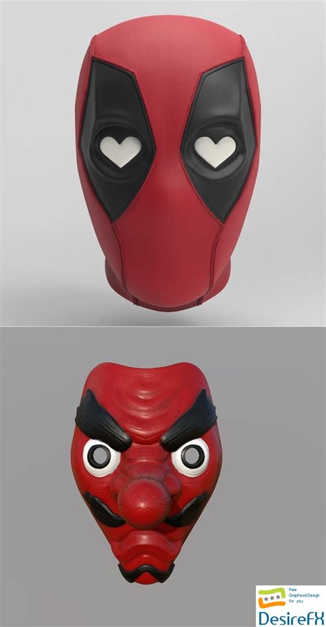 Download New Deadpool Mask and Urokodaki Mask Remake 3D Print - DesireFX.COM