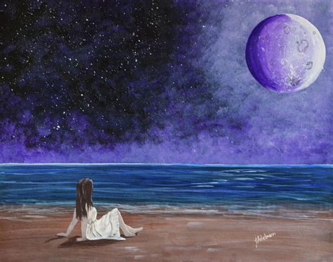 Moon Gazing Painting by Jessie Adelmann