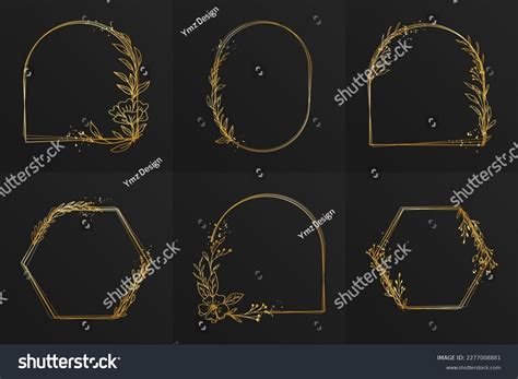 Luxury Gold Leaf Frame Border Floral Stock Vector (Royalty Free ...