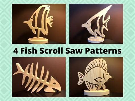 4 Wood Fish Scroll Saw Patterns | Etsy