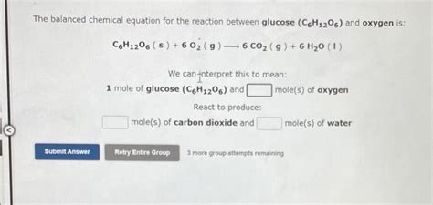 Solved The balanced chemical equation for the reaction | Chegg.com