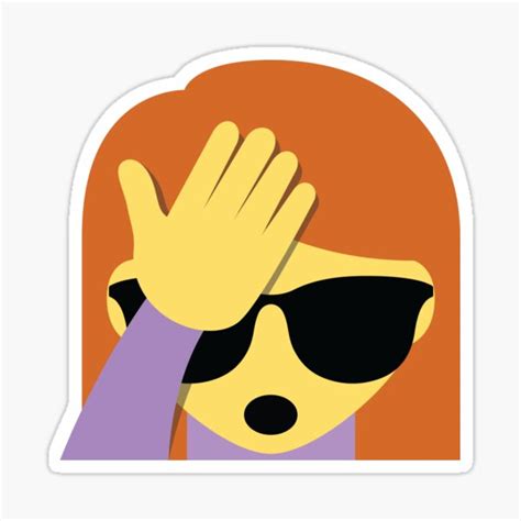 "Face Palm Girl Emoji " Sticker for Sale by HippoEmo | Redbubble