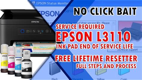 EPSON L3110 ink pad is at the end of its service life || How to Reset Epson L3110 || NO CLICK ...