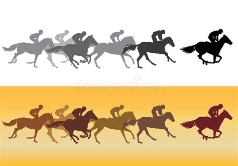 Horse racing silhouette stock vector. Illustration of gallop - 62051999