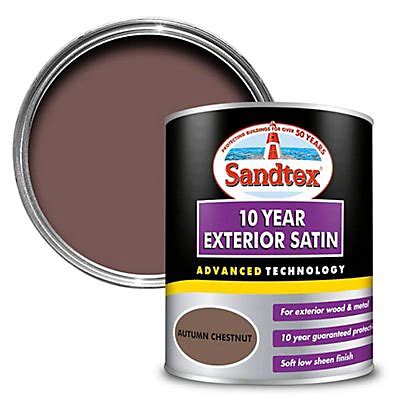 Sandtex 10 year Autumn chestnut Satinwood Exterior Metal & wood paint, 750ml | DIY at B&Q