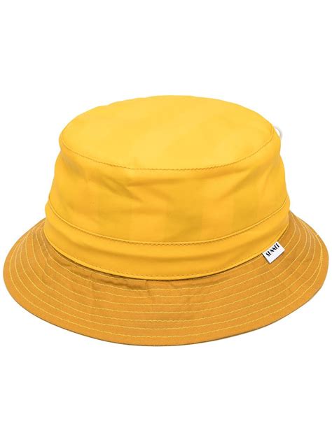 Sunnei drawstring detail bucket hat - Yellow | Yellow bucket hat, Hats, Bucket hat