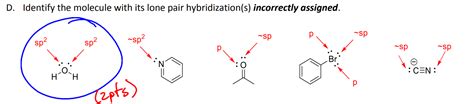 Explain the lone pair hybridization of the correct molecules? O-Chem : r/chemhelp