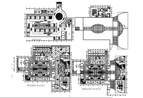 Shopping Center Plan CAD Drawings - Cadbull