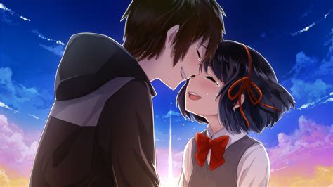 Heartfelt Moments: Your Name. HD Wallpaper of Taki and Mitsuha by まめじるし