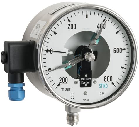 bourdon tube pressure gauge with double inductive contact • Stiko