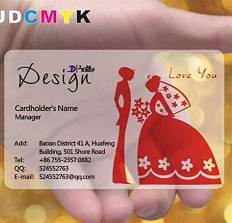 Buy JDCMYK@ 500PCS Custom Business Card Printing/Plastic Transparent PVC Name Card Printing ...