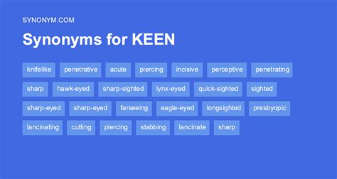 Another word for KEEN > Synonyms & Antonyms