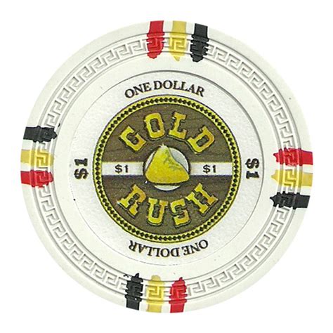 25 White Gold Rush Poker Chips - $1 Chip Value | CPGR-$1*25 | Poker Chip Mania