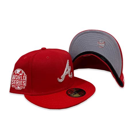 New Era Atlanta Braves 2021 World Series Red Swarovski 59FIFTY Fitted