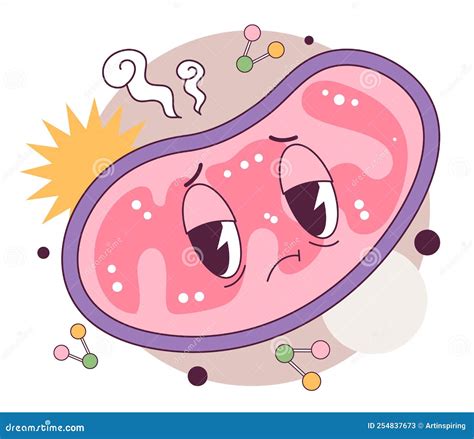 Mitochondria and Aging Process. Tired and Old Mitochondrion Stock Vector - Illustration of ...