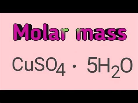 Molecular weight of copper sulphate pentahydrate|| CuSO4.5H2O|| easy ...