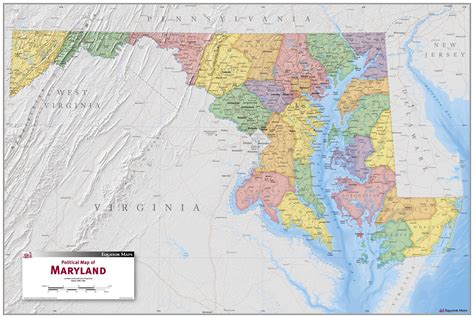 Maryland Political Wall Map | Maps.com.com