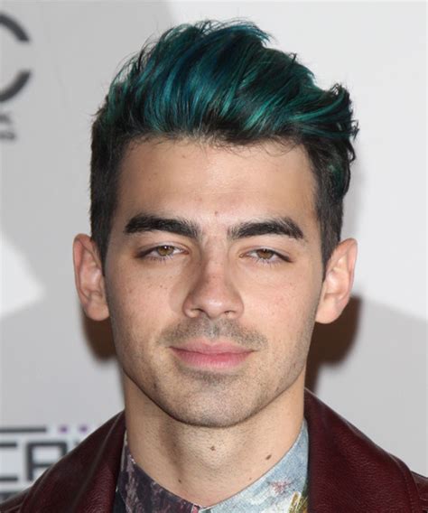 Joe Jonas Short Straight Green Hairstyle - Hairstyles