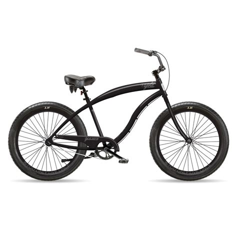 3-Speed Fat Tire Beach Cruiser Bike - Black | YOLO Board and Bike