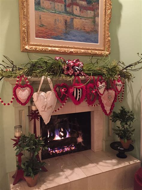 The Chic Technique: Valentine's Day Fireplace Mantel Decor. | Diy valentine's day decorations ...