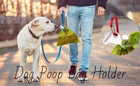 Amazon.com: Dog Poop Bag Holder for Leash Attachment - Waste Bag Dispenser for Leash - Fits Any ...