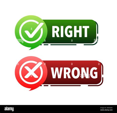 Right wrong label, sign. Check mark icon Stock Vector Image & Art - Alamy