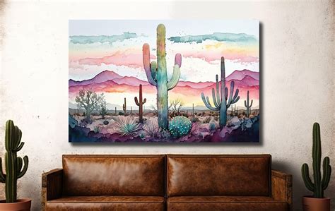 Sonoran Desert Rainy Sunset Cactus Wall Art Print Southwest - Etsy