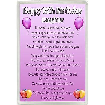 Happy 18th Birthday Daughter Poem Jumbo Fridge Magnet Ideal Birthday Keepsake Gift M12: Amazon ...