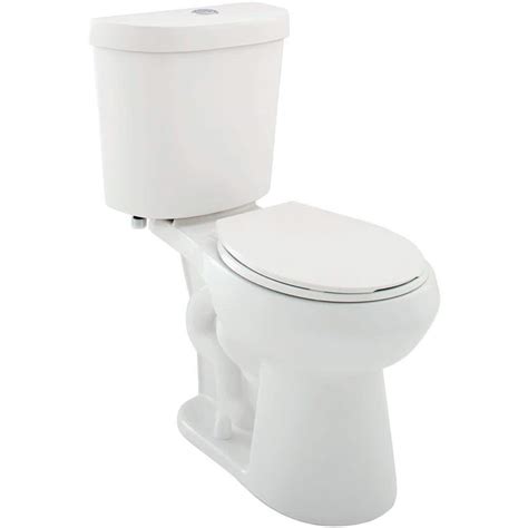 Glacier Bay 2-piece 1.1 GPF/1.6 GPF Dual Flush Round Toilet in White, Seat Included N2428R-DF ...